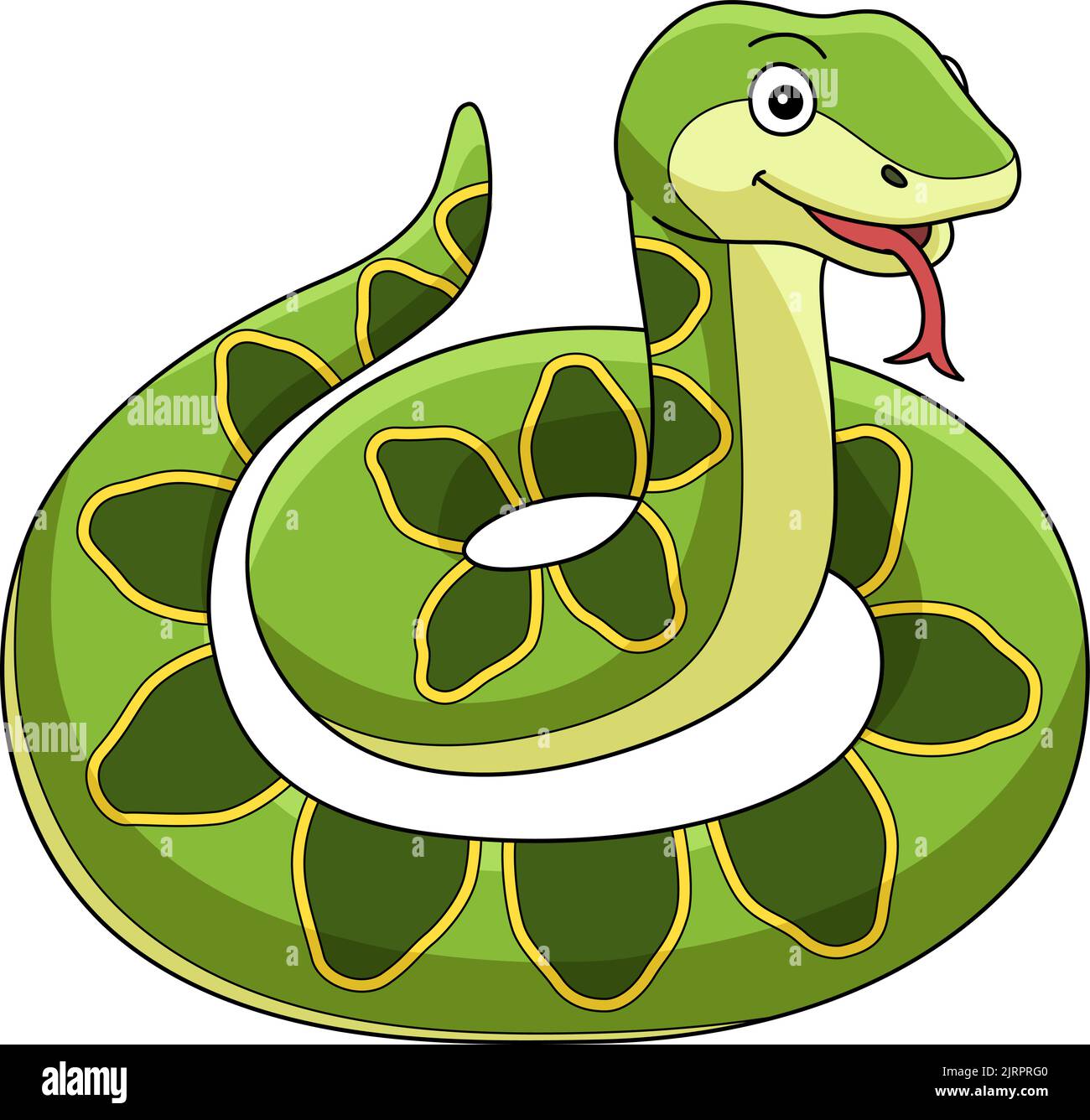 Illustrazione della clipart colorata del cartoon animale Viper Illustrazione Vettoriale