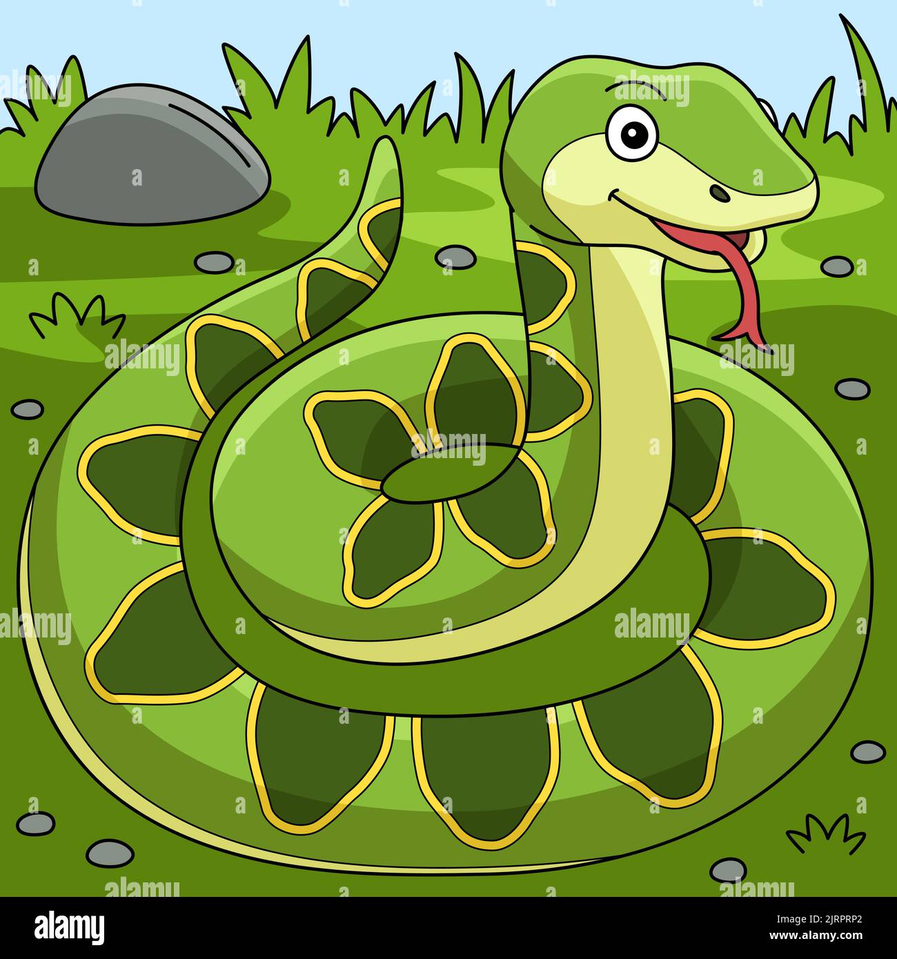 Illustrazione del cartoon colorato di Viper Animal Illustrazione Vettoriale