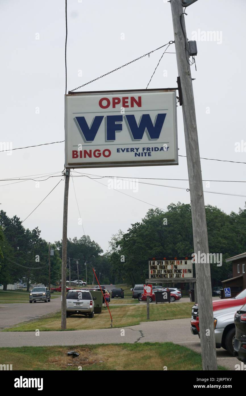 VFW segno in Friendship, Wisconsin. Foto Stock