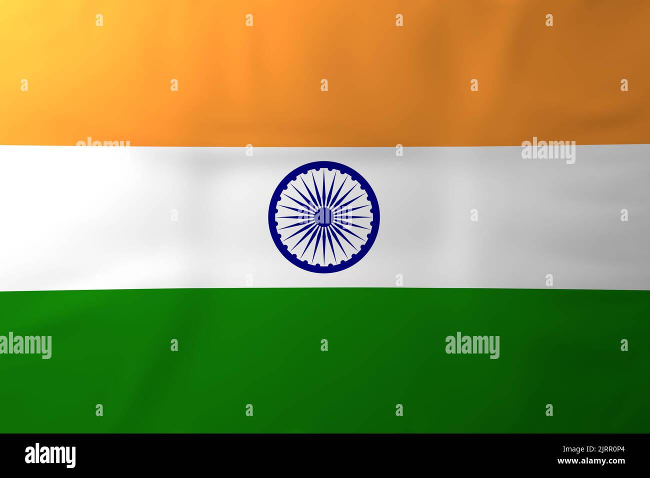 Waving India Flag, resa 3D. Foto Stock