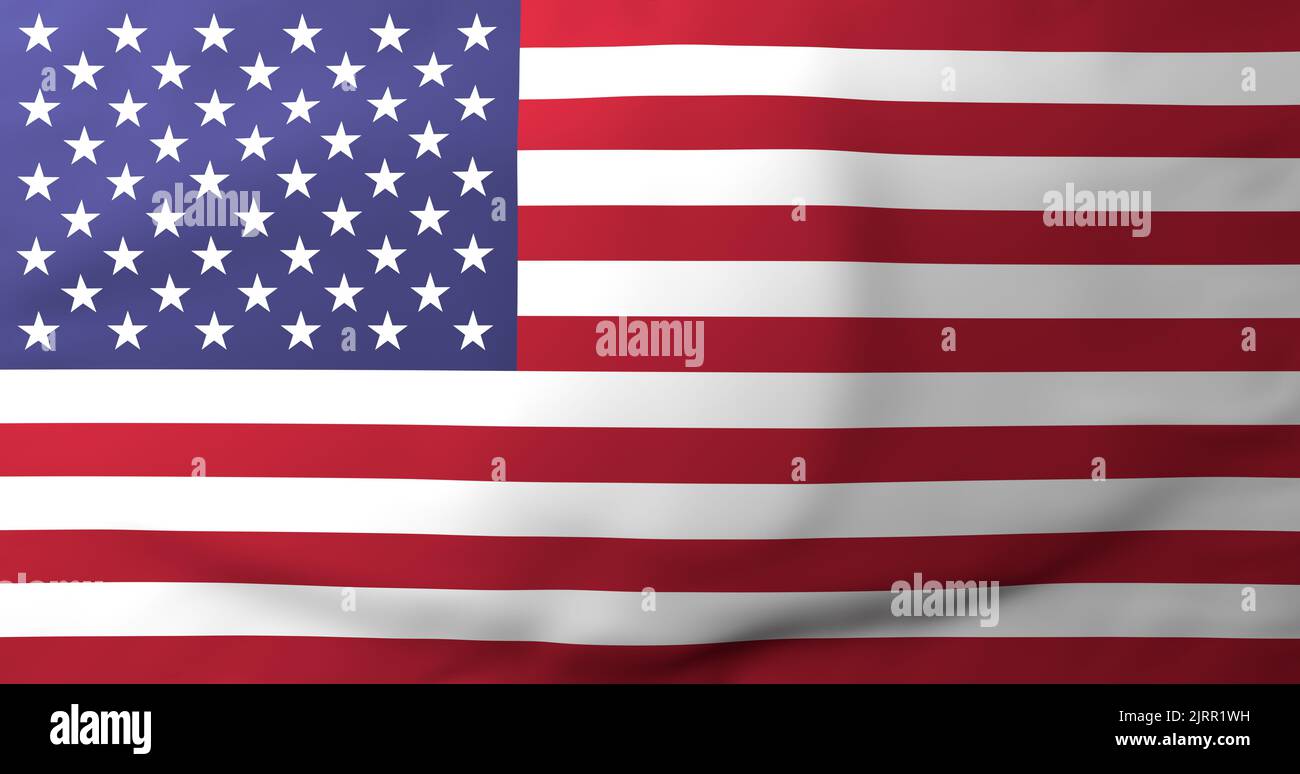 Sventolando la bandiera degli Stati Uniti, rendering 3D. Foto Stock