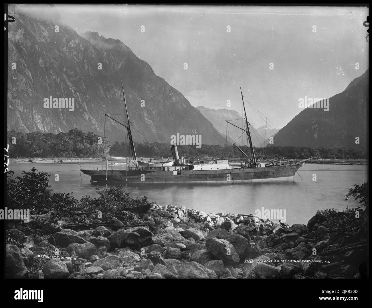 S. Stella in Milford Sound, NZ, 1883, Parco Nazionale di Fiordland, di William Hart, HART, Campbell & Co Foto Stock