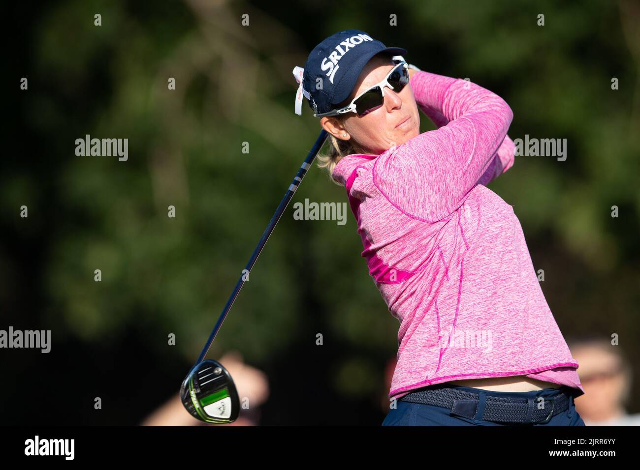 25 agosto 2022: Ashleigh Buhai del Sud Africa si allena alla prima buca durante il CP Womens Open tenutosi all'Ottawa Hunt & Golf Club di Ottawa, Canada. Daniel Lea/CSM Foto Stock