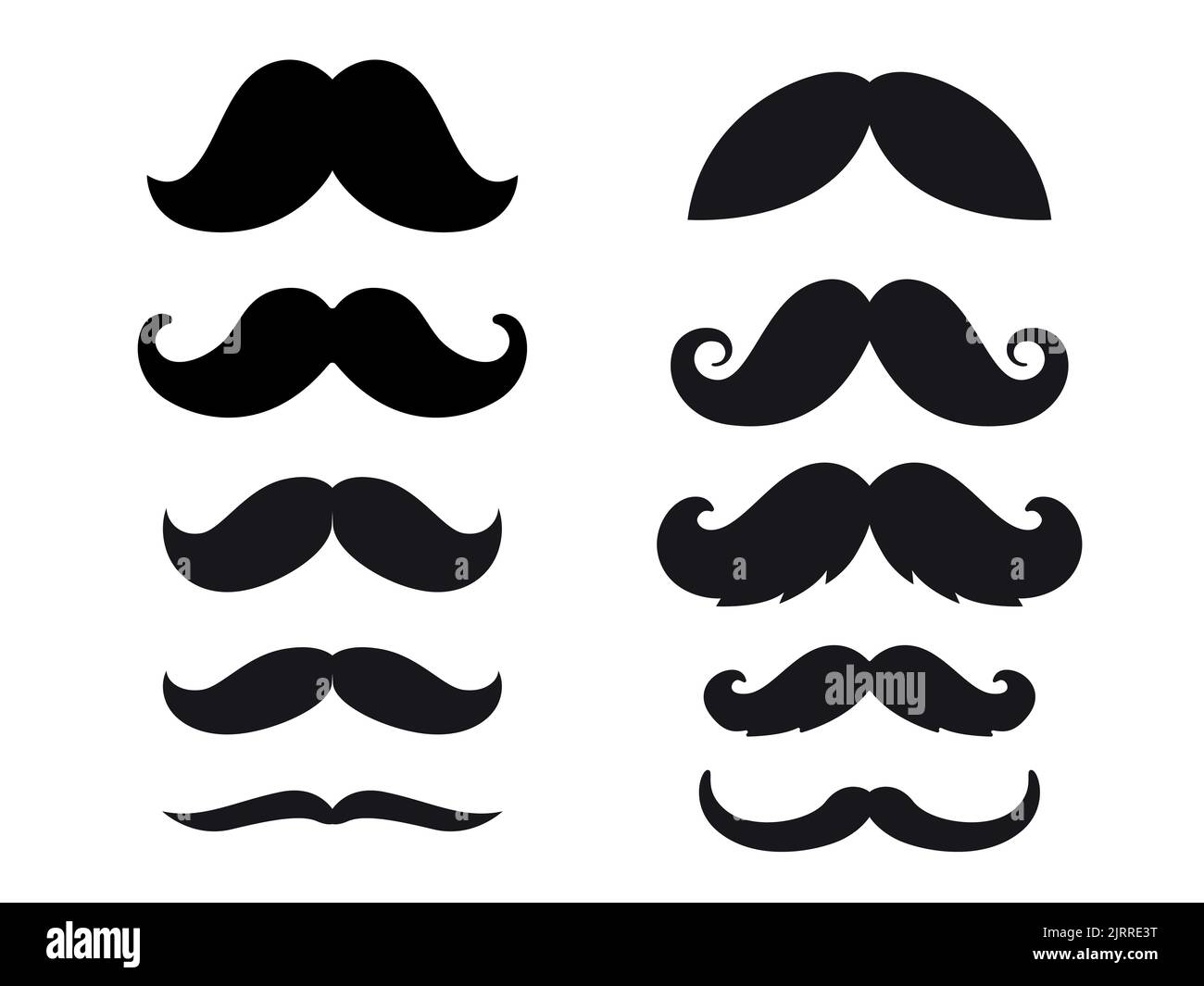 Icona Hippster Mustache. Barber simbolo silhouette isolato su sfondo bianco. Illustrazione vettoriale per la progettazione di pagine Web e app mobili. Illustrazione Vettoriale