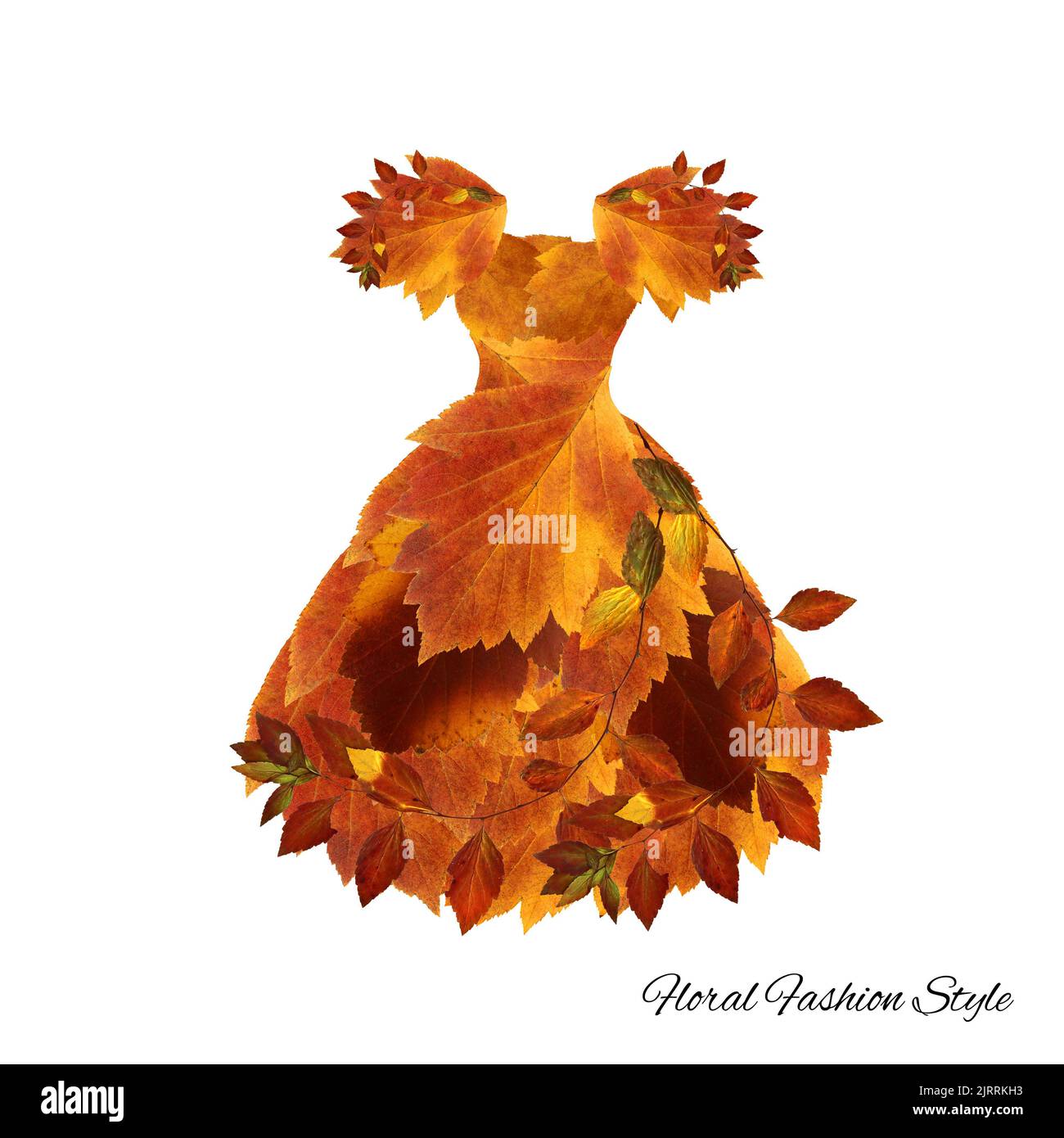 Fantastico abito fatto di fiori alta moda floreale stile Foto Stock