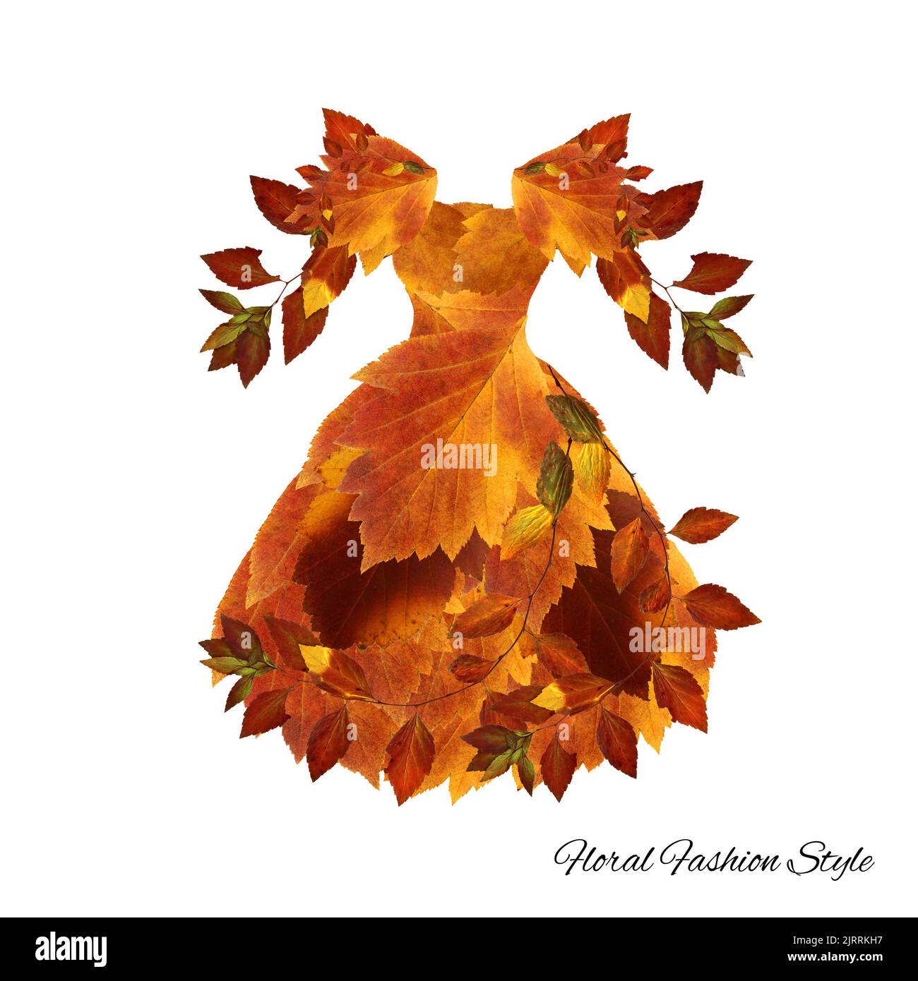 Fantastico abito fatto di fiori alta moda floreale stile Foto Stock