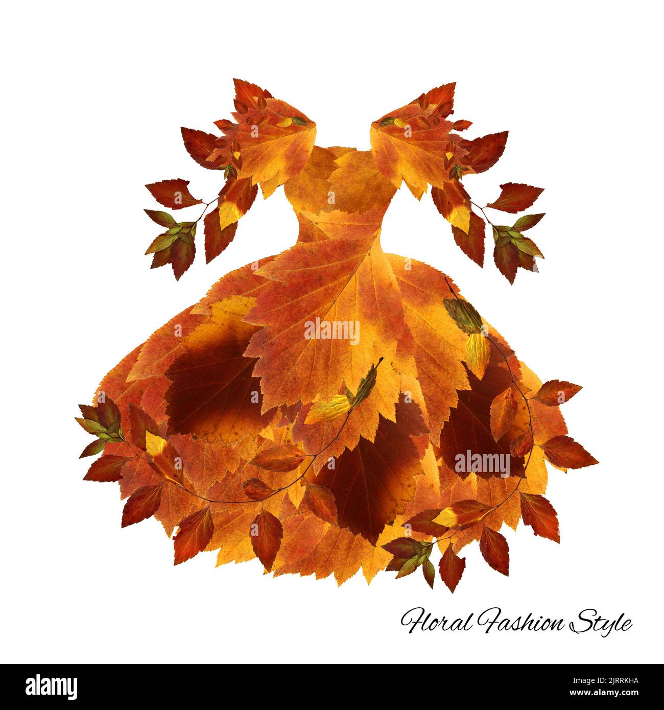 Fantastico abito fatto di fiori alta moda floreale stile Foto Stock