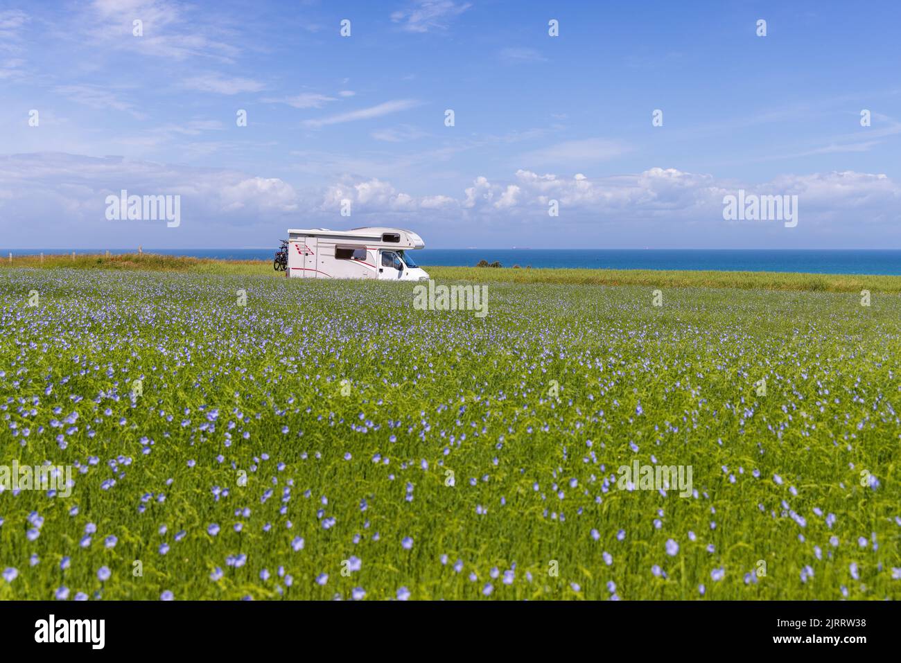 Camper sulla strada vacanze in Francia Foto Stock