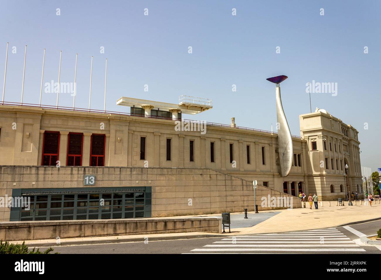 Un esterno dello Stadio Olimpico di Barcellona, Spagna Foto Stock