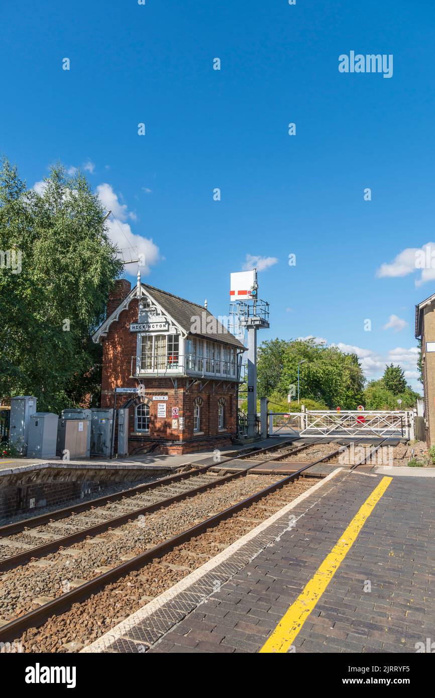 Scatola di segnalazione Heckington Station, Heckington Lincolnshire 2022 Foto Stock
