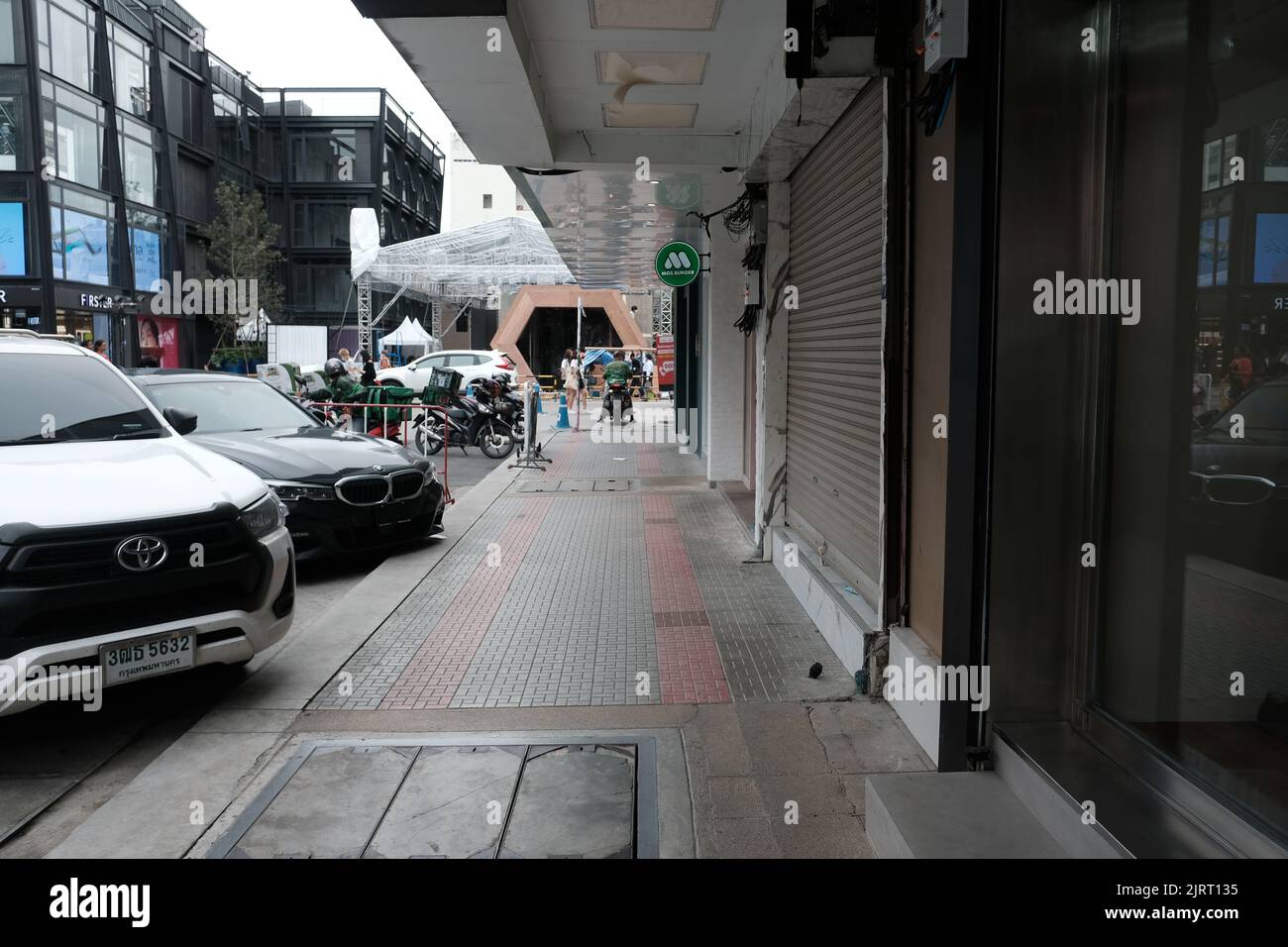 Marciapiede a Siam Square Bangkok Thailandia Foto Stock