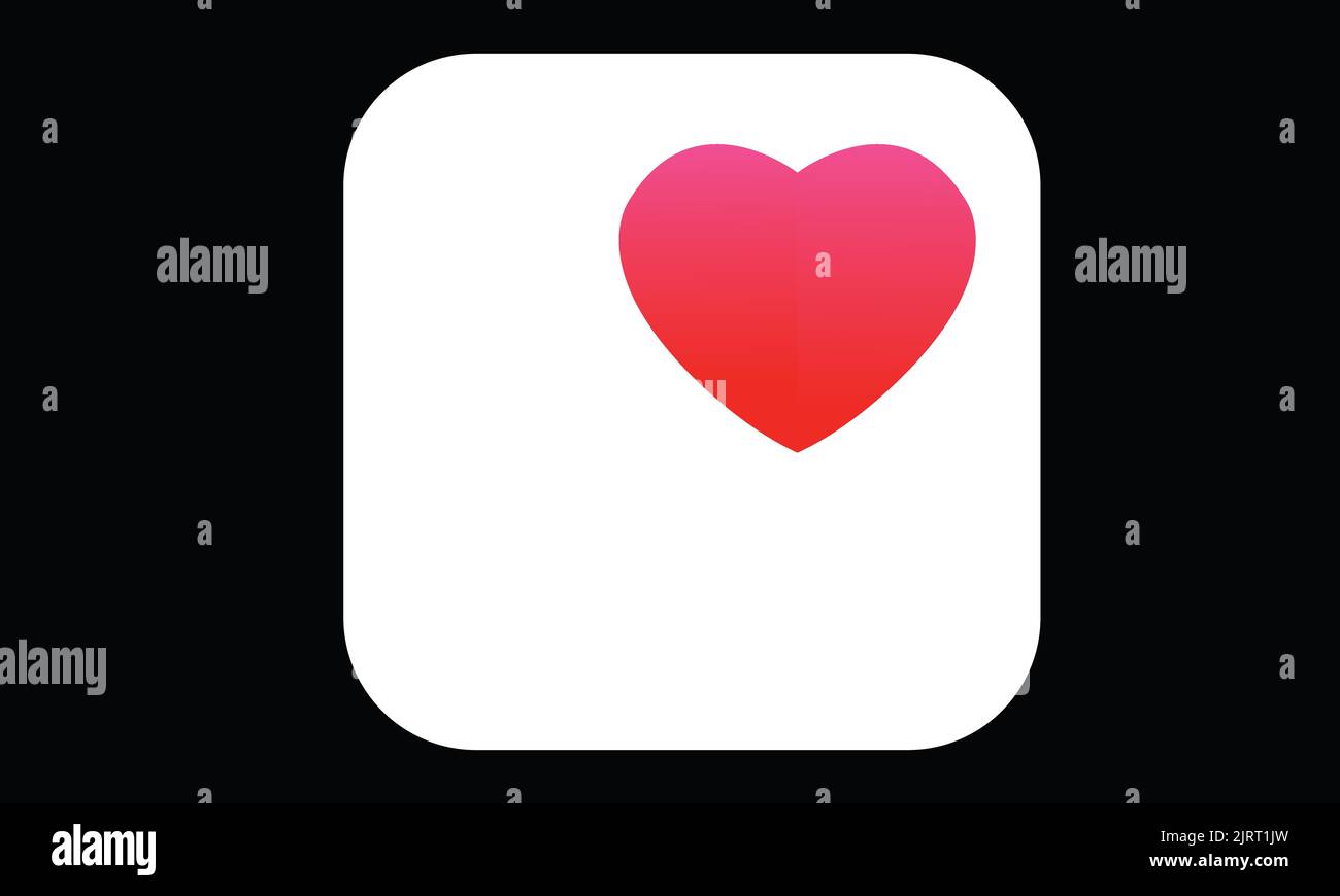 Icona dell'app Apple IOS Health Vector, sviluppata e gestita da Apple Inc. Per tenere traccia della tua salute sull'iphone Illustrazione Vettoriale