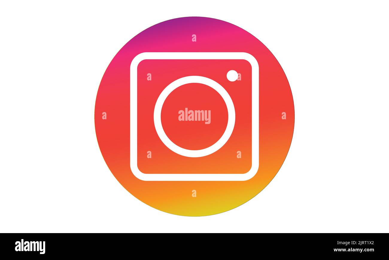 Nuovo logo Instagram stampato su carta. Instagram è un servizio di condivisione di foto e video online per dispositivi mobili. Illustrazione Vettoriale
