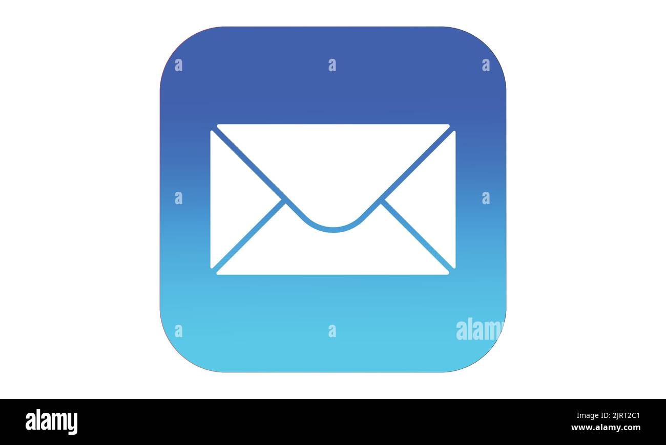 IOS mailing app IOS Icon Vector, sviluppato e mantenuto da Apple Inc Illustrazione Vettoriale