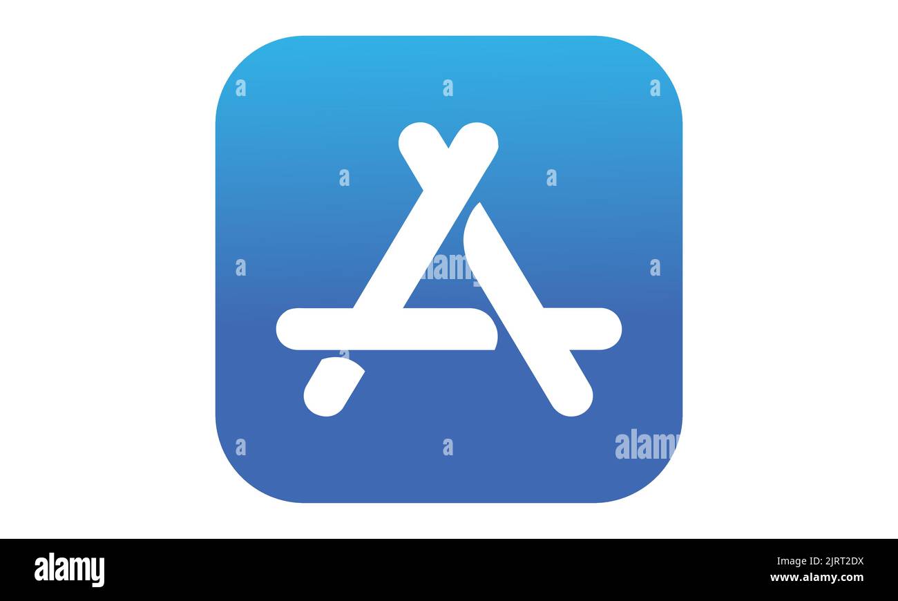 Vettore icone App Store. App Store è una piattaforma di distribuzione digitale, sviluppata e gestita da Apple Inc. Illustrazione Vettoriale