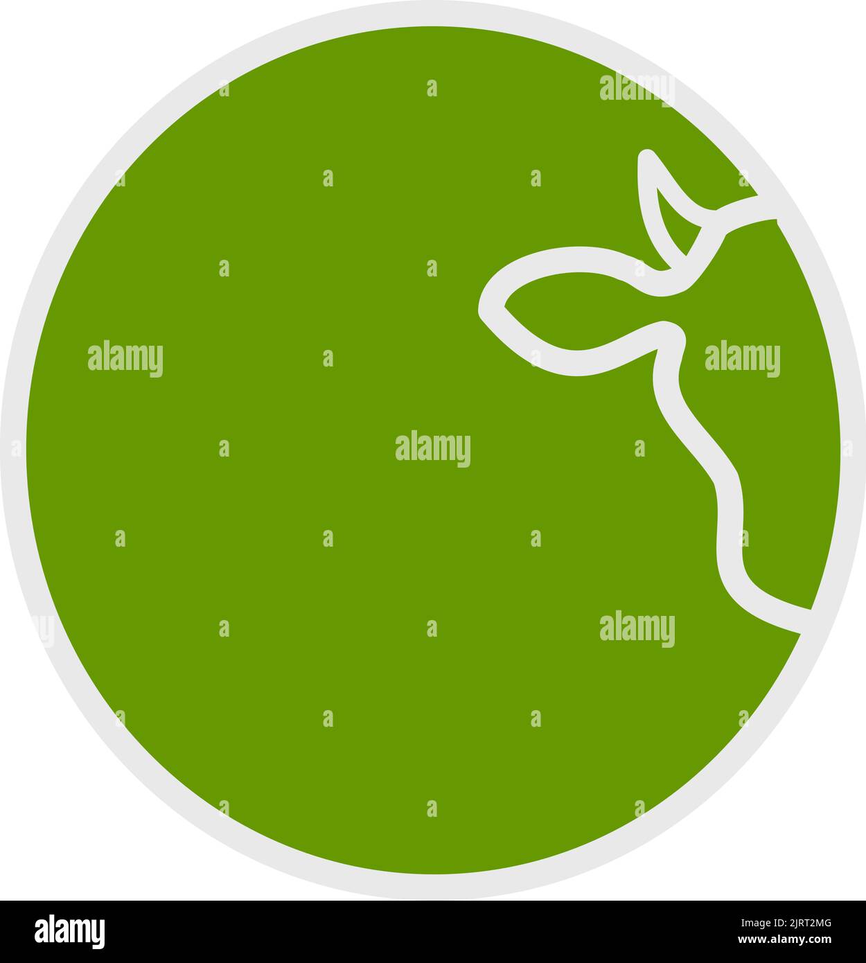 Un cerchio verde con illustrazione della silhouette a forma di mucca per un logo Illustrazione Vettoriale