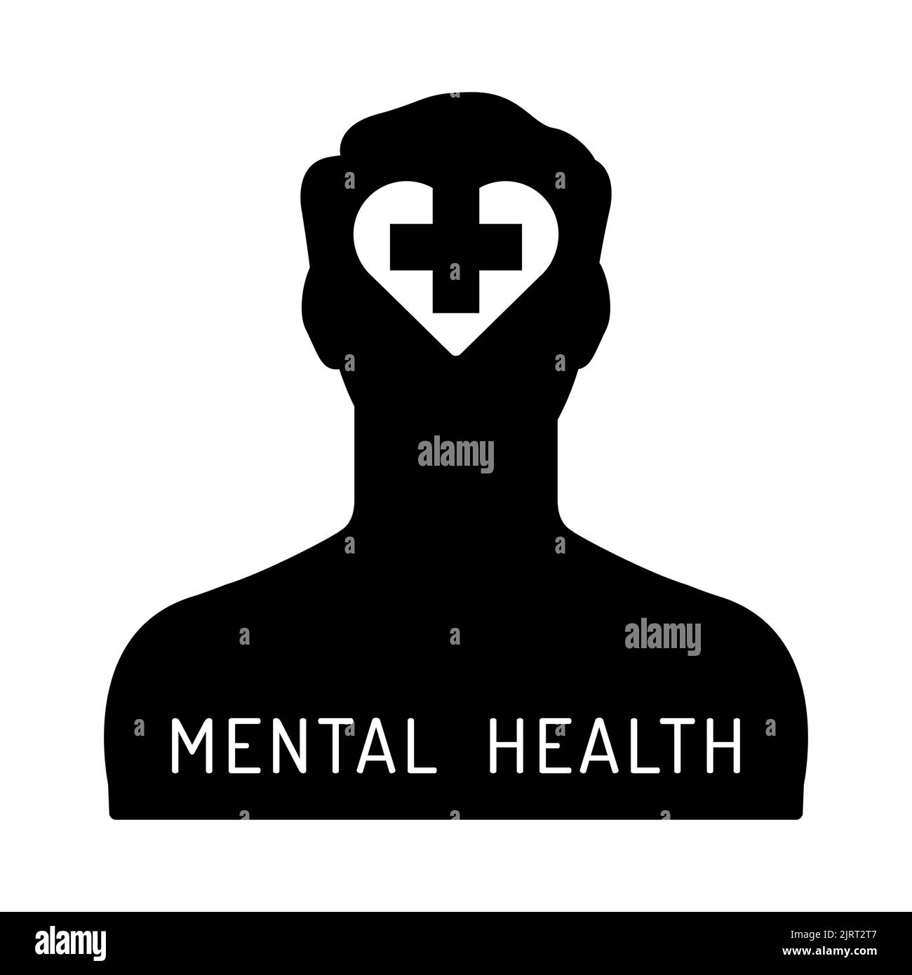 Icona della salute mentale. Aiuto psicologico, concetto di psichiatria. Illustrazione del vettore piatto Illustrazione Vettoriale