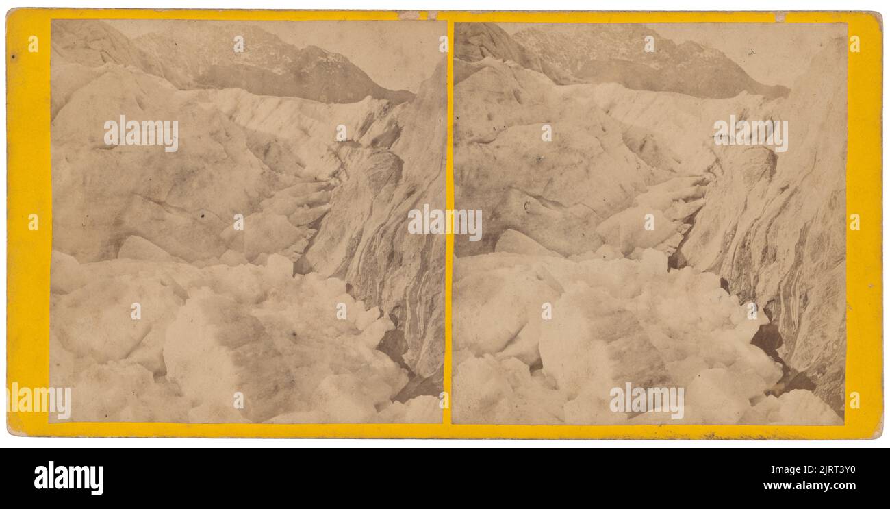 Franz Josef Glacier, 1870s, Franz Josef Glacier, di Burton Brothers. Foto Stock