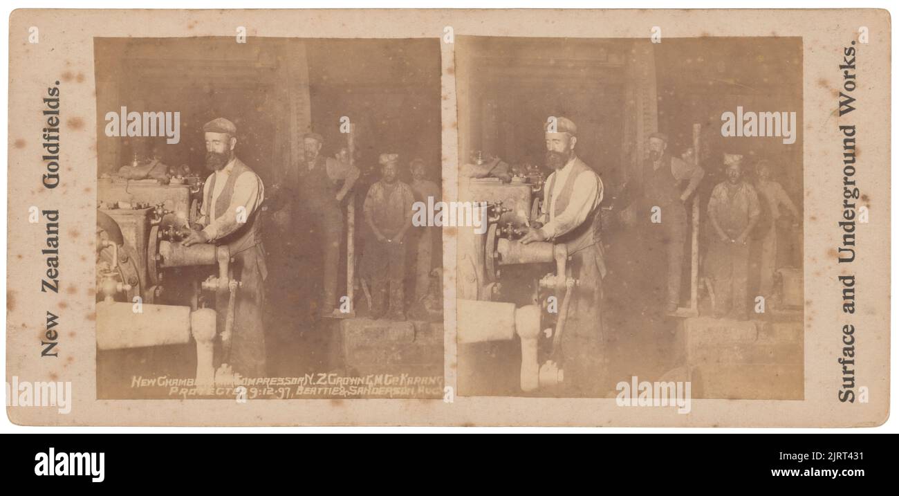 Nuova camera e compressore d'aria, Nuova Zelanda, di Beattie & Sanderson. Foto Stock