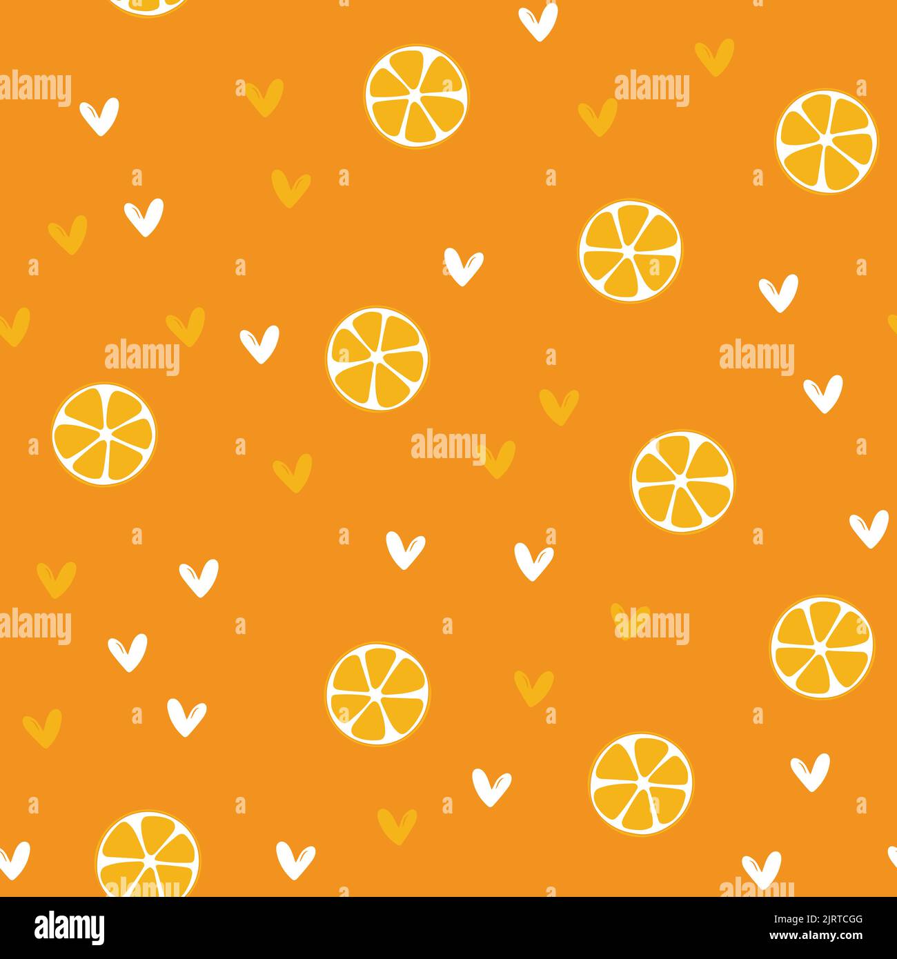 Illustrazione estiva con arance e limoni. Motivo Seamlees con frutti colorati su sfondo colorato. Concetto di cibo. Modello per invito Illustrazione Vettoriale