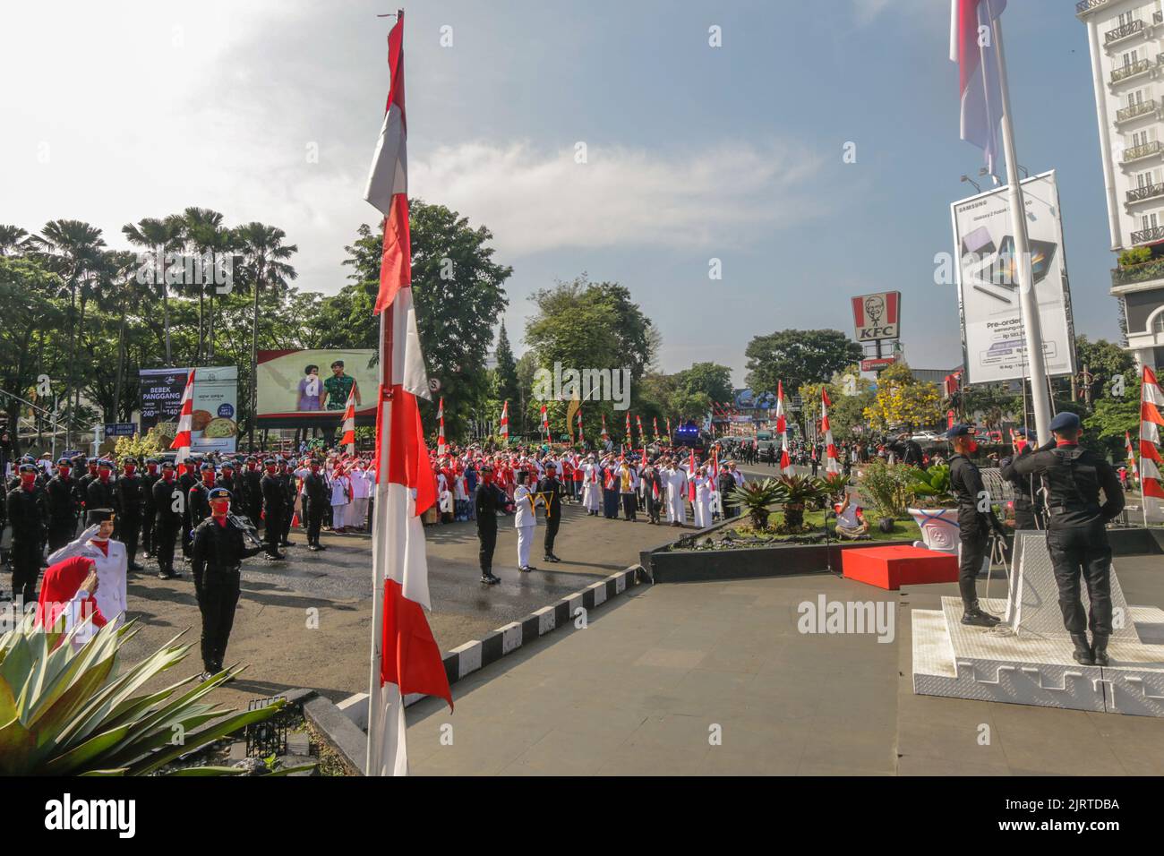 Attività di preghiera con sei capi religiosi in commemorazione della 77th Giornata dell'Indipendenza della Repubblica di Indonesia a Bogor City 17 agosto 2022 Foto Stock