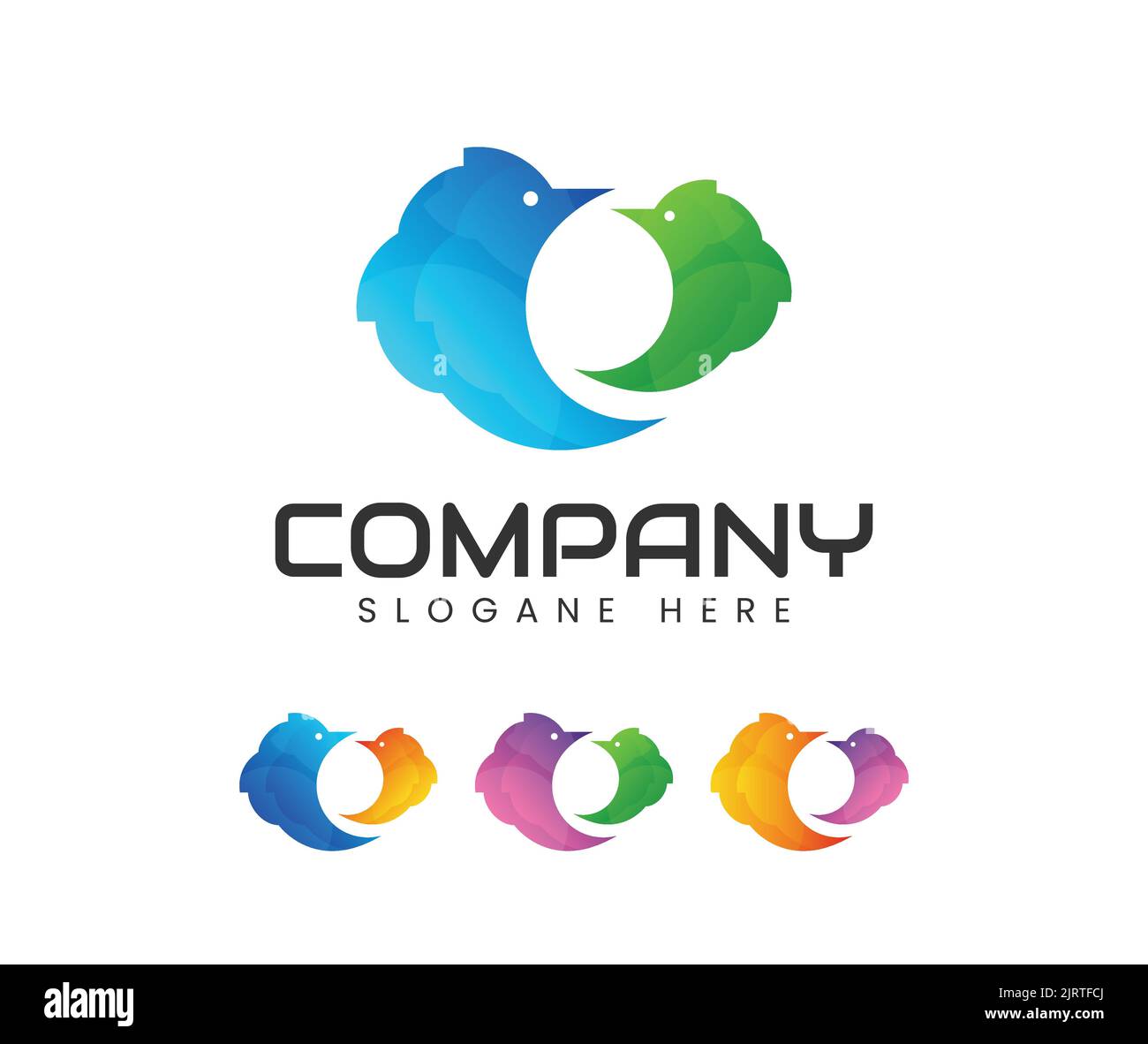 Volo uccello amore logo design. Nozze colombe Uccelli icone matrimonio coppie segni. San Valentino segno d'amore, Vector piatto illustrazione Illustrazione Vettoriale