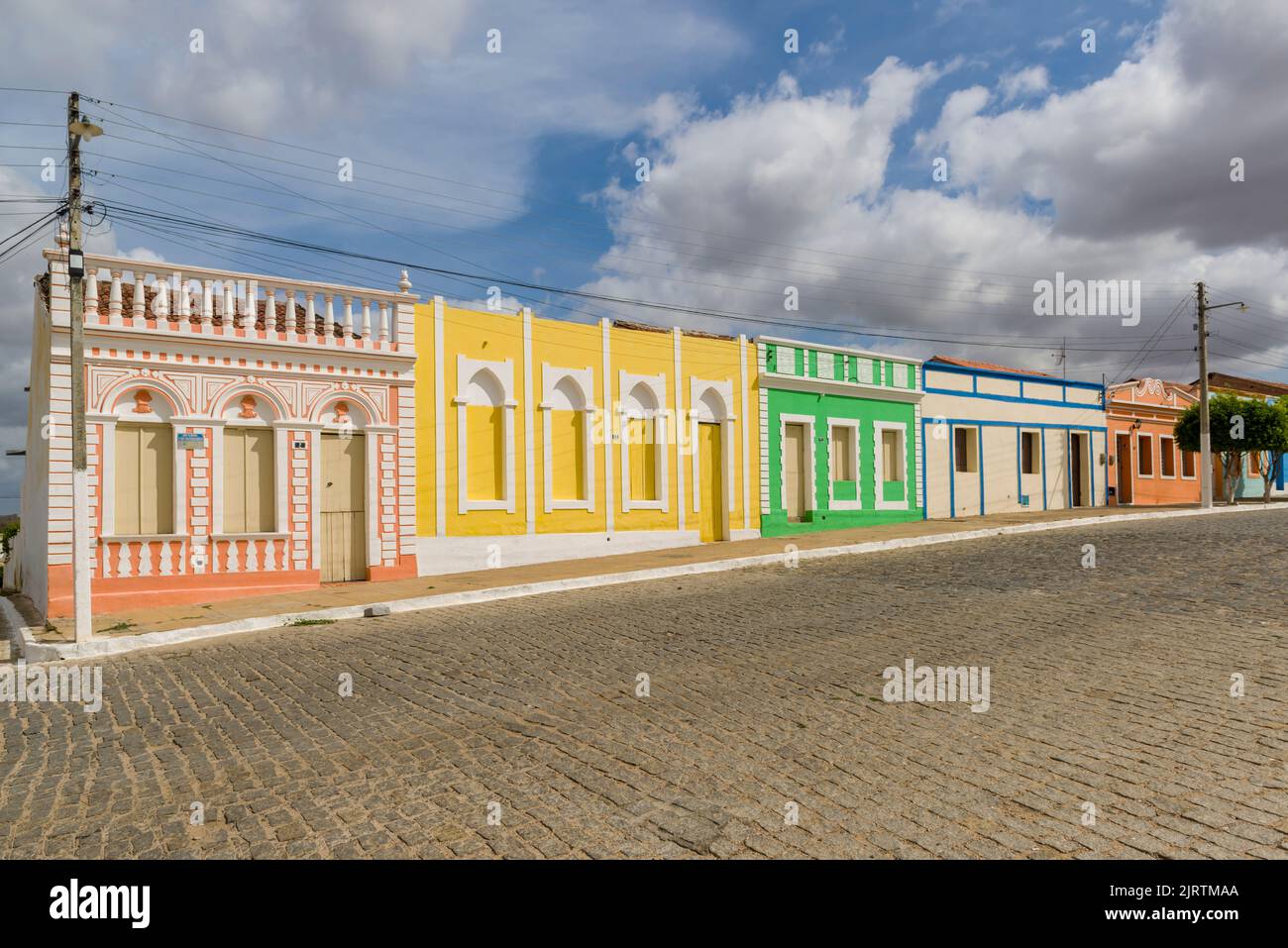 Sao Joao do Cariri, Paraíba, Brasile il 04 dicembre 2018. Case tipiche della regione di Cariri con influenze di architettura moresca. Foto Stock