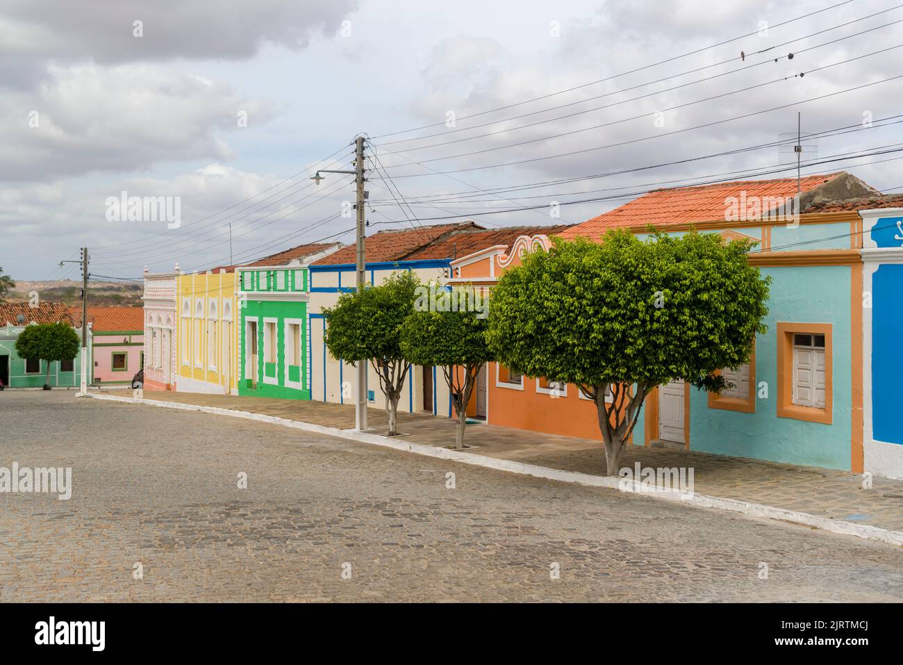 Sao Joao do Cariri, Paraíba, Brasile il 04 dicembre 2018. Case tipiche della regione di Cariri con influenze di architettura moresca. Foto Stock