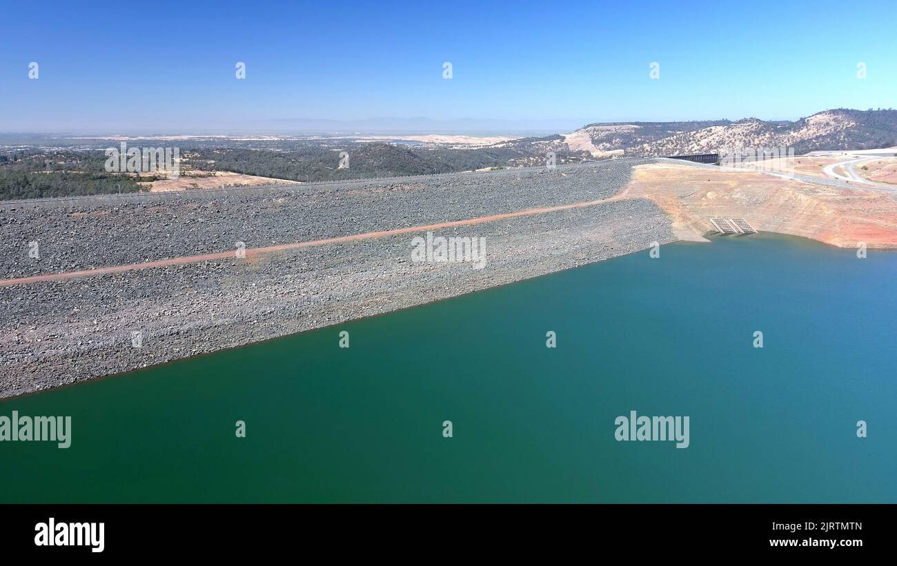Oroville Dam durante la grave siccità della California Foto Stock
