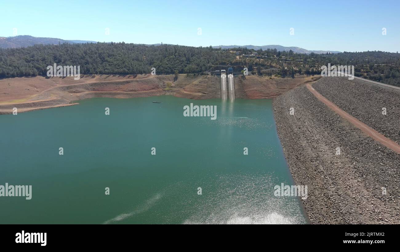 Oroville Dam durante la grave siccità della California Foto Stock