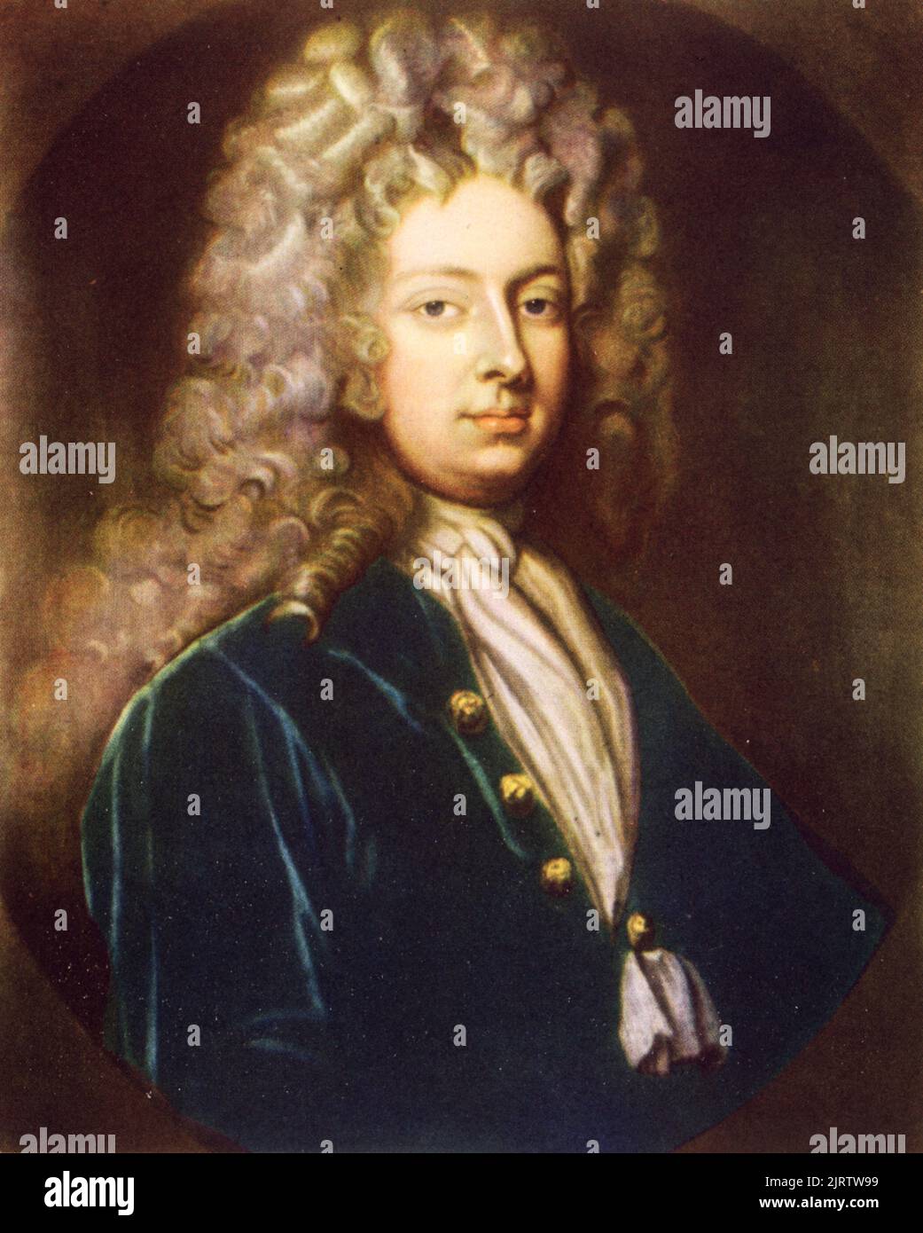 William Congreve (1670-1729), c1709. Dopo Godfrey Kneller (1646-1723). William Congreve (1670-1729), drammaturgo inglese e poeta del periodo della Restaurazione. Foto Stock