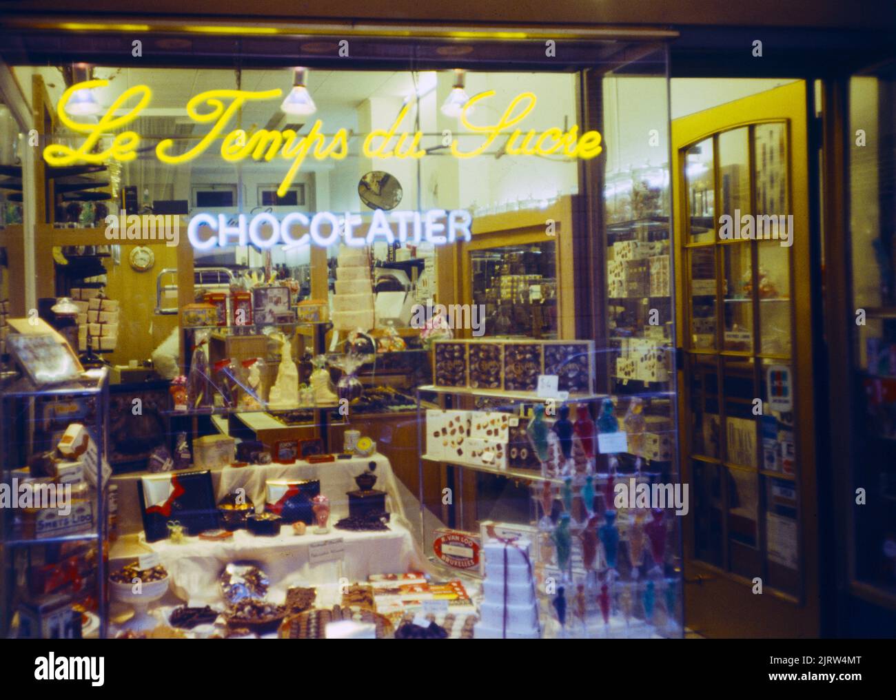 Brussels Belgium Chocolate Shop Window Foto Stock