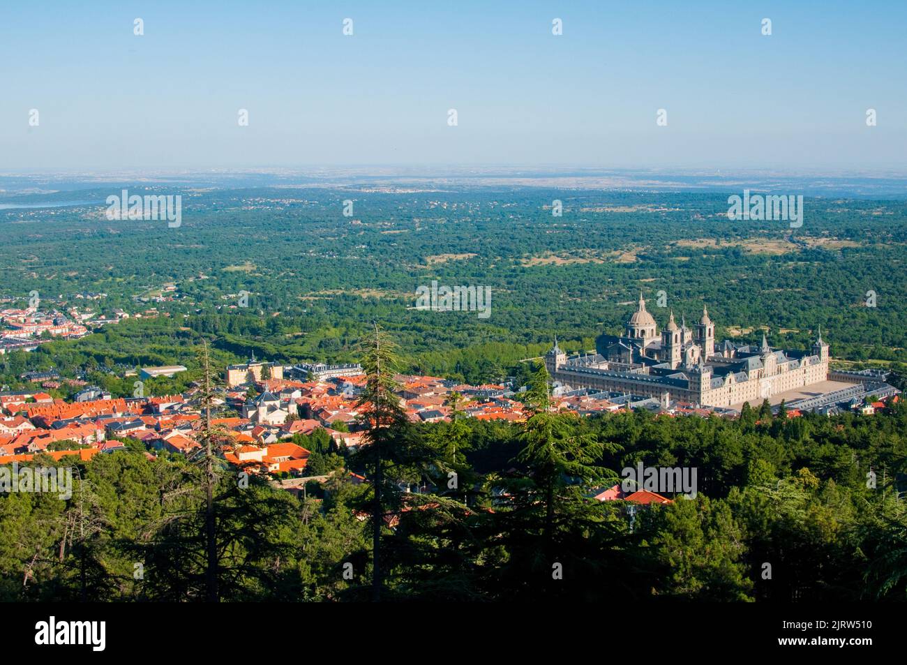Sito reale di San Lorenzo de El Escorial a Madrid, Spagna Foto Stock