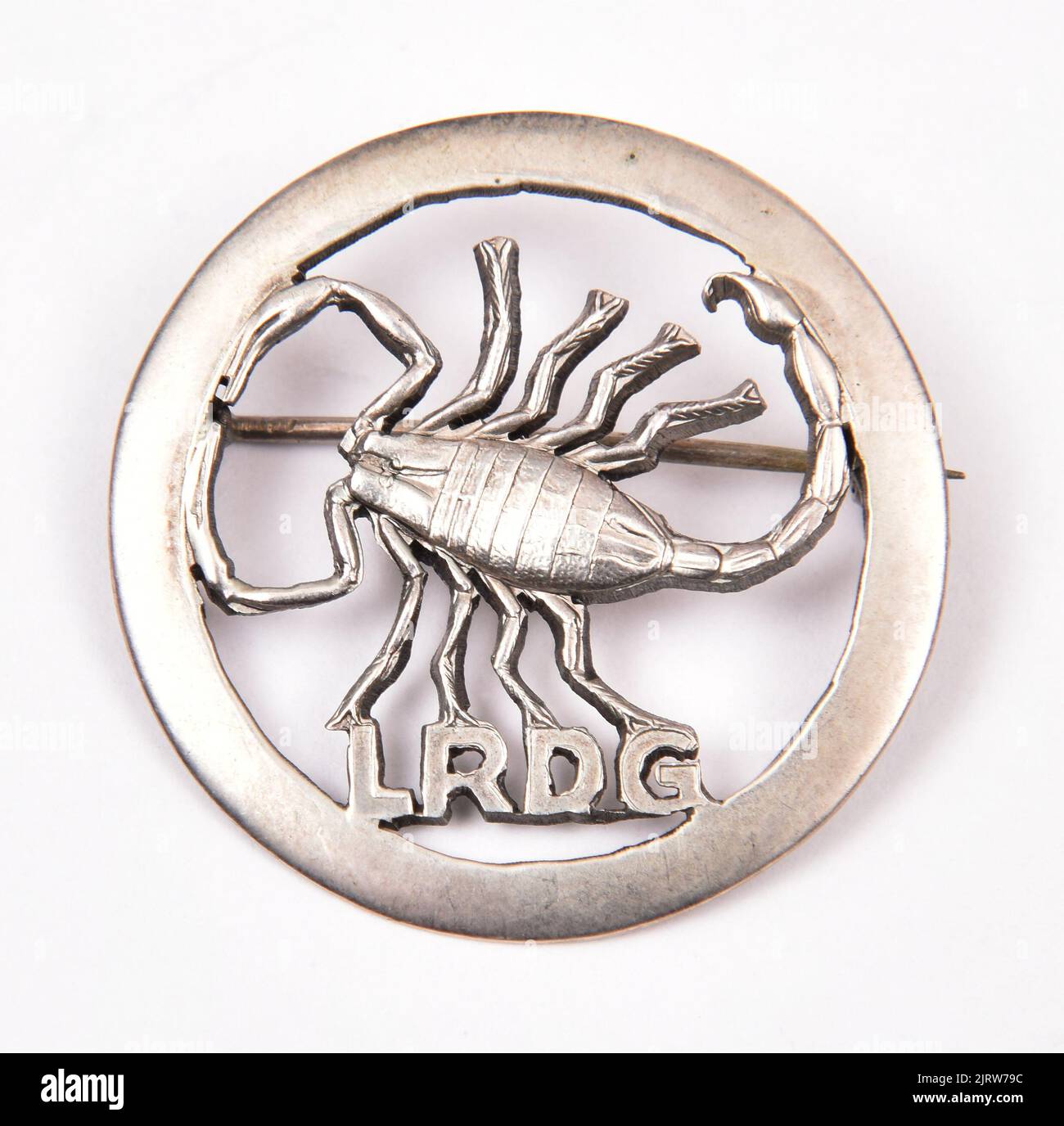 Distintivo del 'Long Range Desert Group' della seconda Guerra Mondiale dell'Esercito britannico che operò dietro le linee nemiche nel deserto Occidentale Foto Stock