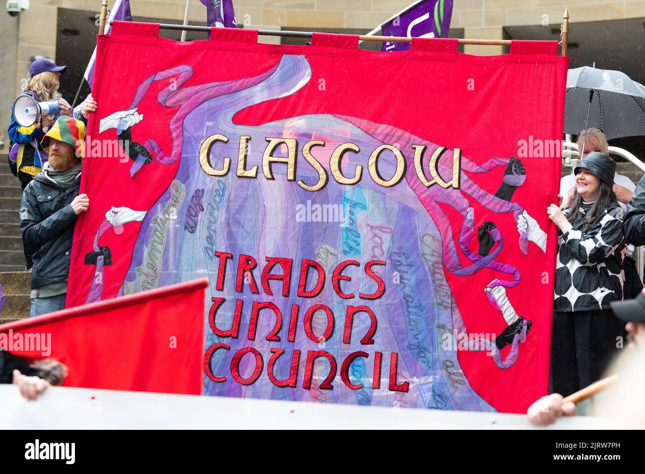 Glasgow, Scozia, Regno Unito. 26th ago, 2022. Joint Union Strike Rally nel centro di Glasgow Credit: Kay Roxby/Alamy Live News Foto Stock