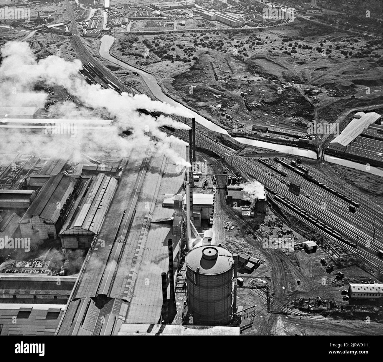 Veduta aerea delle acciaierie Stewart e Lloyds Bilston 1978 Foto Stock