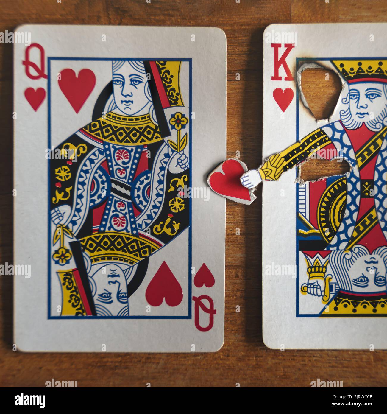 Re dà il suo cuore alla regina - gioco di carte Foto Stock