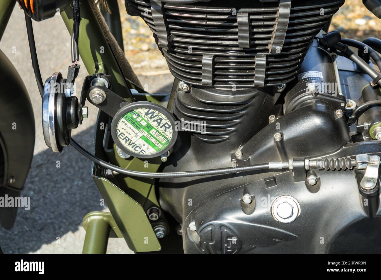 Moto militare Royal Enfield. Lytham 1940's Weekend 2022. Foto Stock