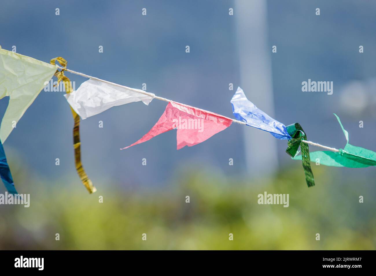 Decorazioni per feste in junina all'aperto a Rio de Janeiro. Foto Stock