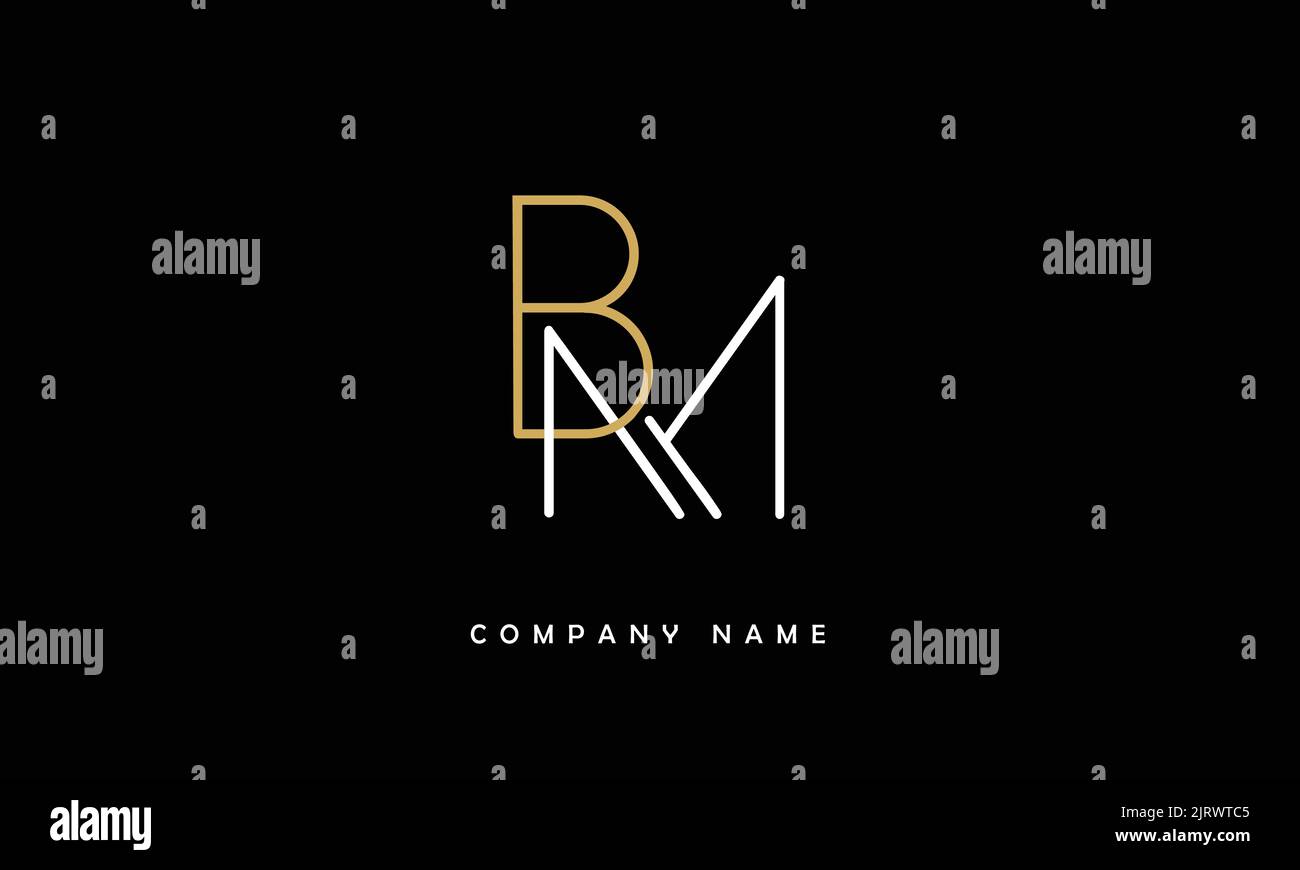 BM, MB Monogramma del logo delle lettere astratta Illustrazione Vettoriale