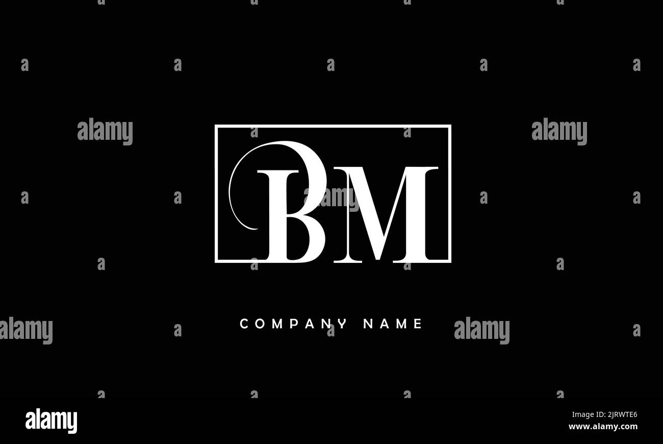 BM, MB Monogramma del logo delle lettere astratta Illustrazione Vettoriale