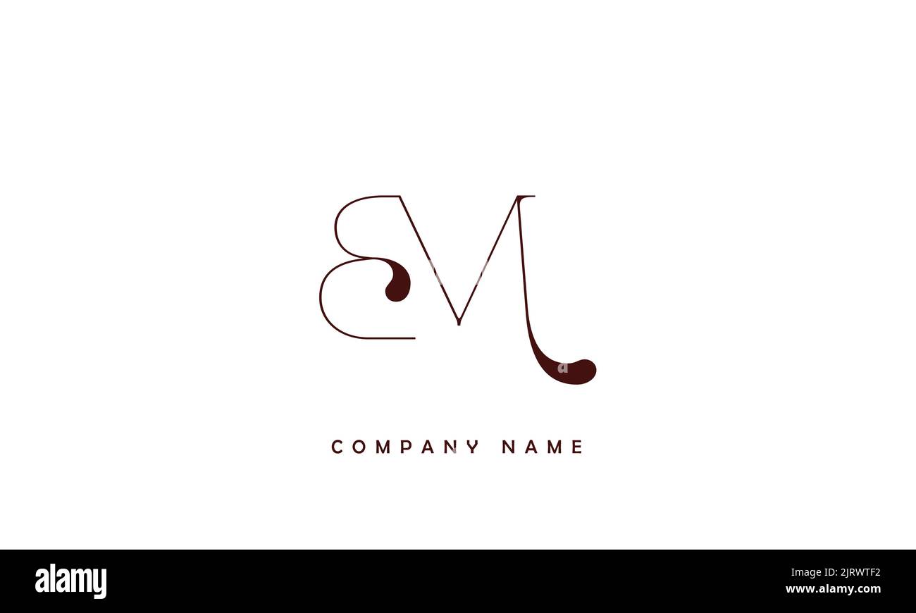 BM, MB Monogramma del logo delle lettere astratta Illustrazione Vettoriale