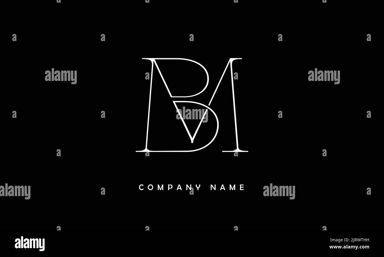 BM, MB Monogramma del logo delle lettere astratta Illustrazione Vettoriale