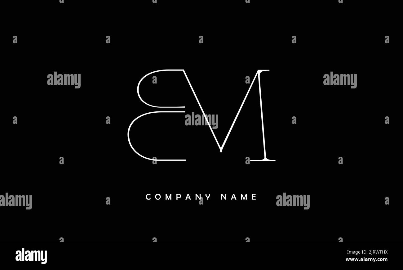 BM, MB Monogramma del logo delle lettere astratta Illustrazione Vettoriale