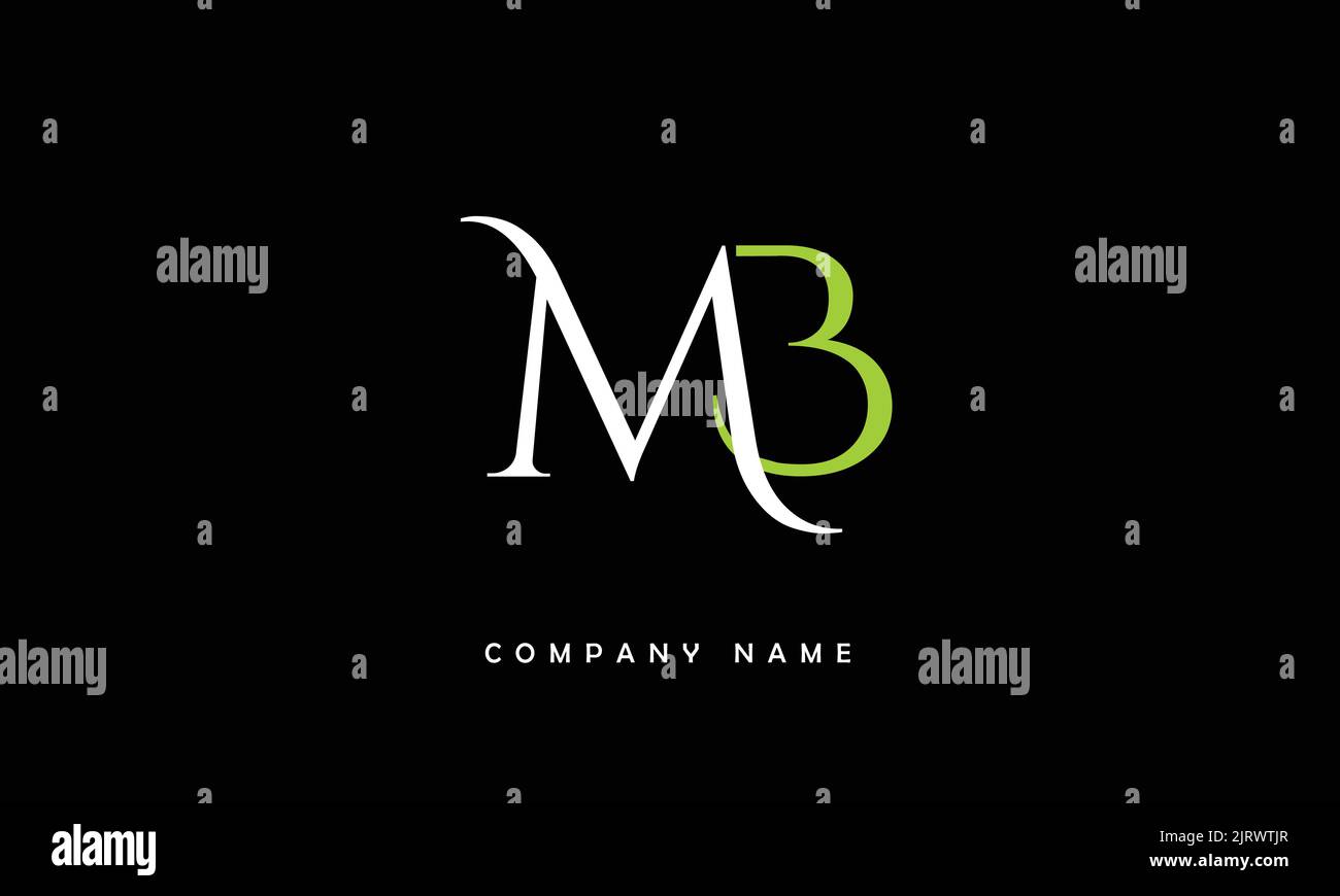 BM, MB Monogramma del logo delle lettere astratta Illustrazione Vettoriale