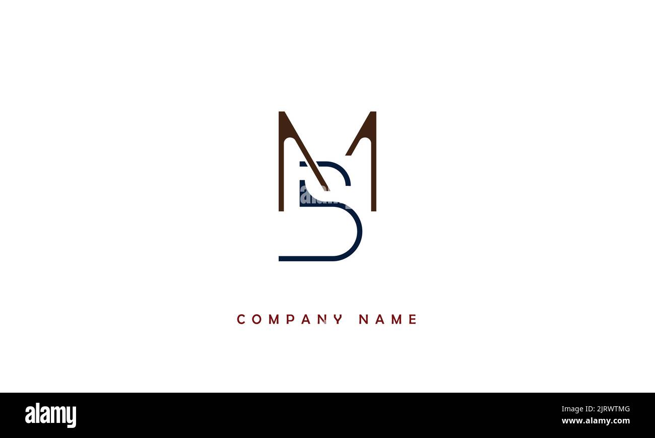 BM, MB Monogramma del logo delle lettere astratta Illustrazione Vettoriale