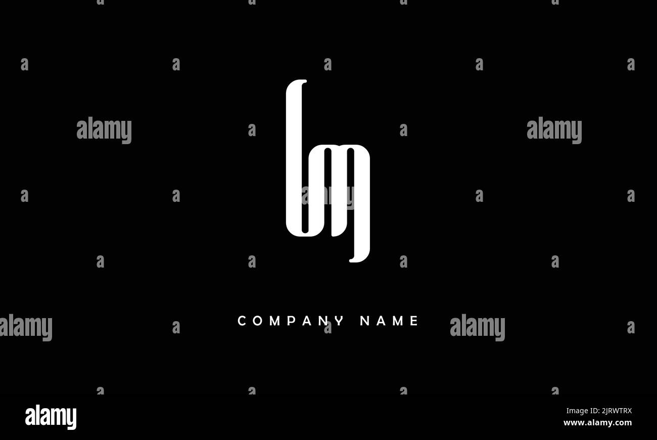 BM, MB Monogramma del logo delle lettere astratta Illustrazione Vettoriale