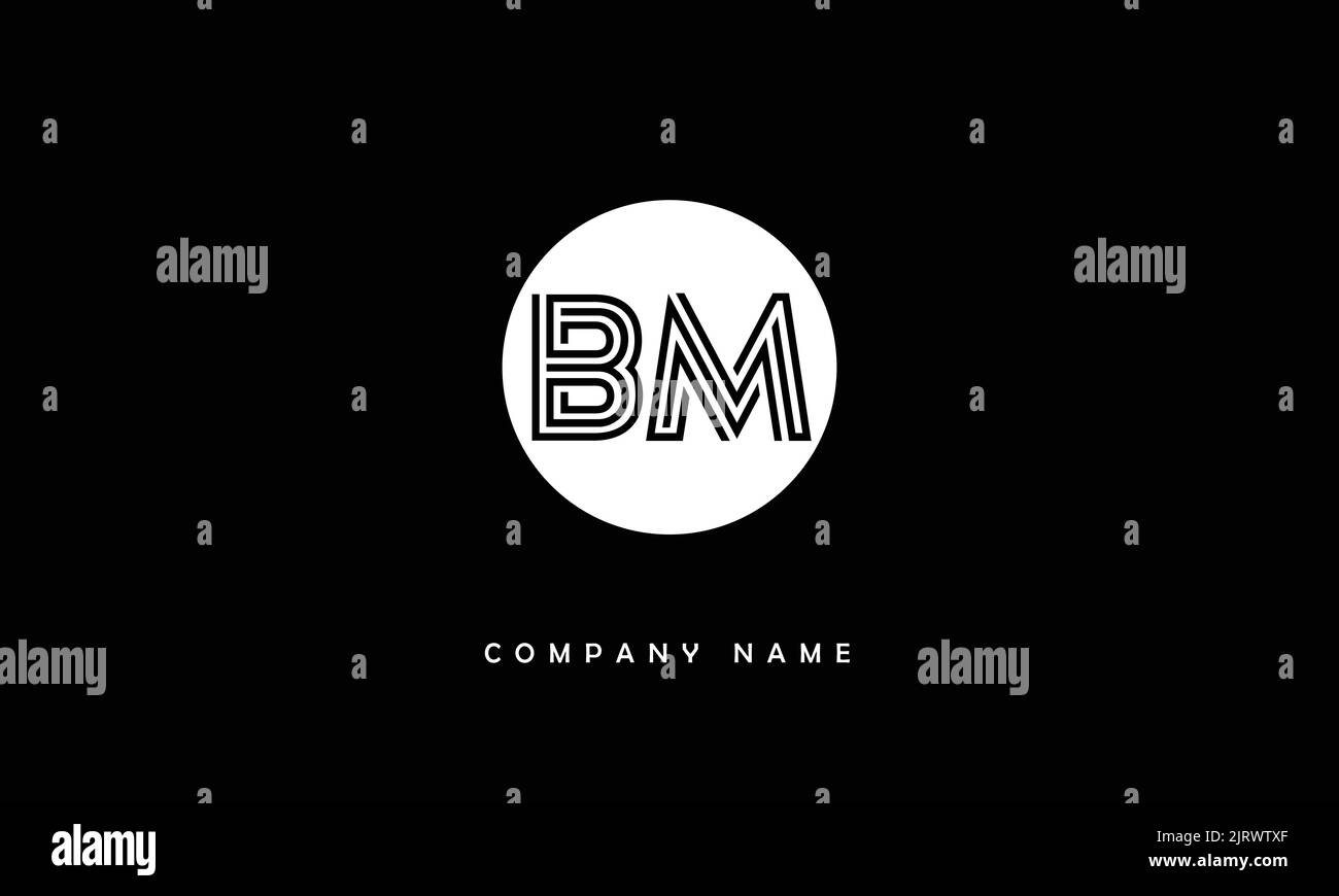 BM, MB Monogramma del logo delle lettere astratta Illustrazione Vettoriale