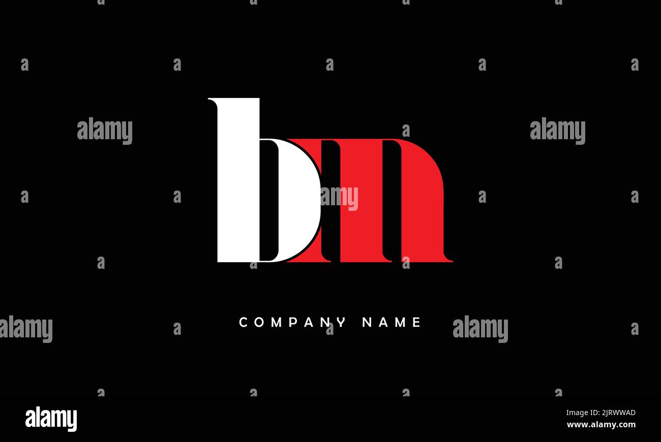 BM, MB Monogramma del logo delle lettere astratta Illustrazione Vettoriale
