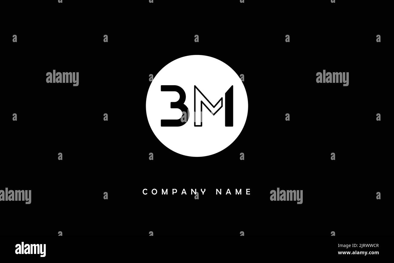 BM, MB Monogramma del logo delle lettere astratta Illustrazione Vettoriale